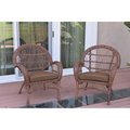 Propation W00210-C-2-FS007 Santa Maria Honey Wicker Chair with Brown Cushion PR1081407